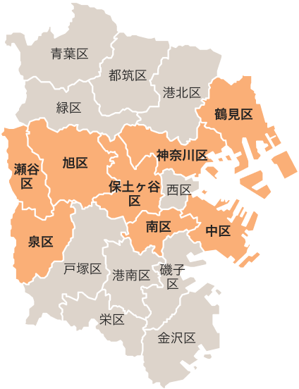事業展開している地域の地図
